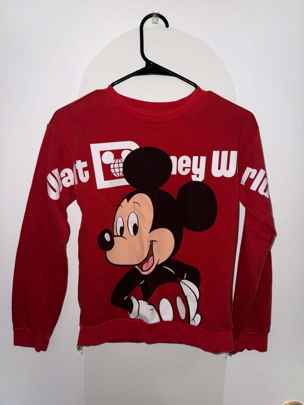 Youth Disney Walt Disney World Mickey Mouse Red Sweatshirt Size 11/12